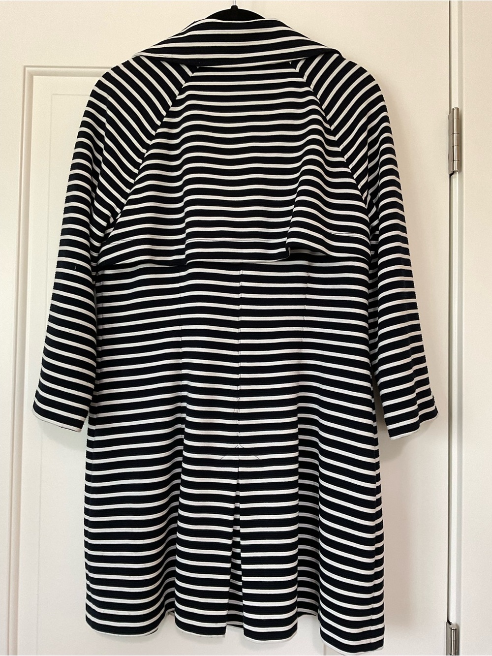 CAbi Navy and White Striped Double-Breasted Trench Coat - Picture 3 of 4